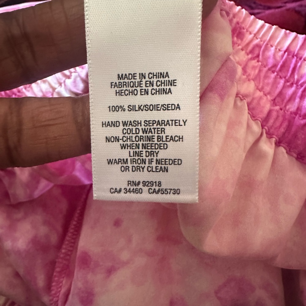 Juicy couture pink silk shirt Tye dye size large - Picture 7 of 7